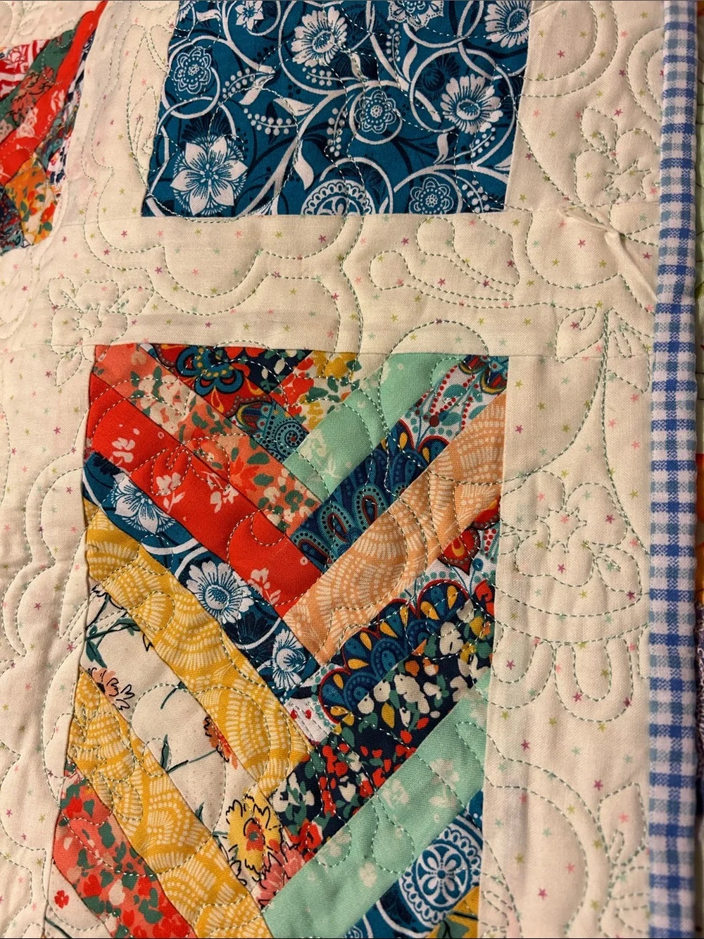 ONE OF A KIND - HANDCRAFTED  Multicolor w/braided borders